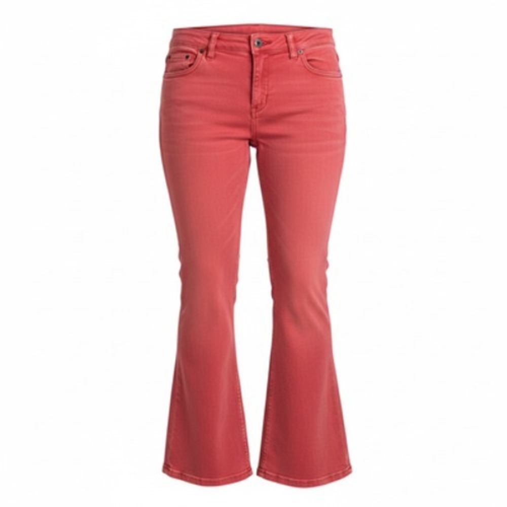 Free People Jeans Womens 27 Orange Mid Rise Flare Bootcut Stretch Denim Pants